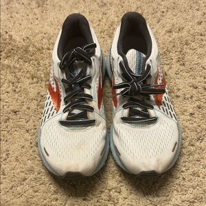 Brooks White and Orange Running Shoes
